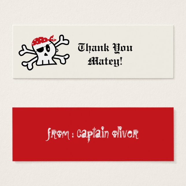 Pirate Skeleton Kindergeburtstag Gastgeschenk Gesc (Vorne & Hinten)