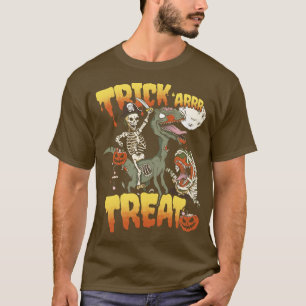 Pirate Skeleton Riding Zombie Dinosaur Velocirapto T-Shirt