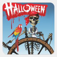 Pirate Skeleton Sailor mit Macaw Halloween-Party