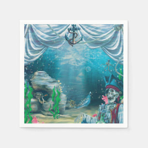 Pirate Skeleton Schatz Unterseegebiet Party Serviette