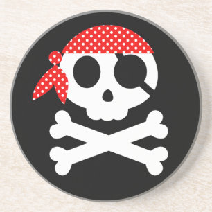Pirate Skeleton Skull Bandanna Getränkeuntersetzer