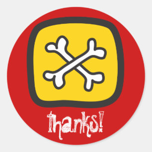 Pirate Skeleton Skull & Bones Boys Geburtstagspart Runder Aufkleber