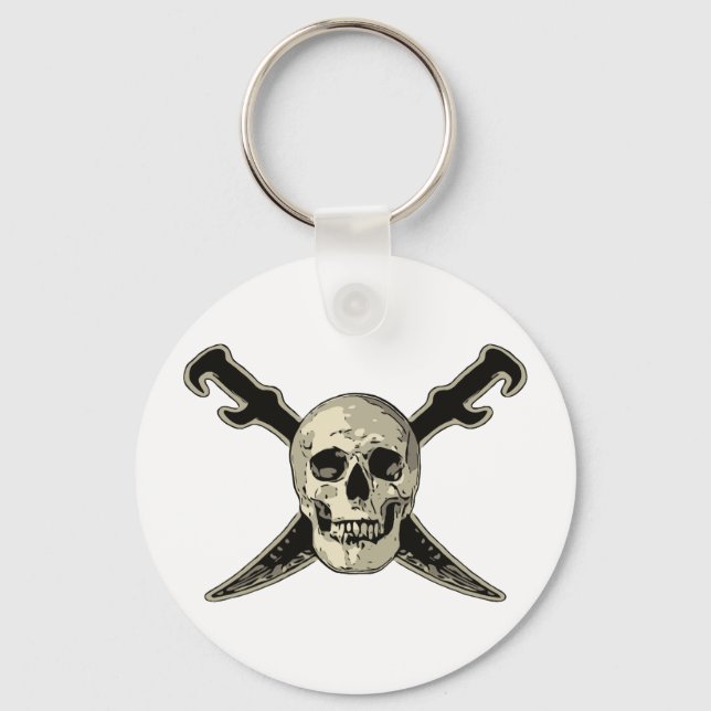 Pirate (Skull) - 2.25" Basic Button Schlüsselanhän Schlüsselanhänger (Vorderseite)