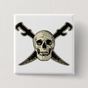 Pirate (Skull) - 2 Zoll Square Button 