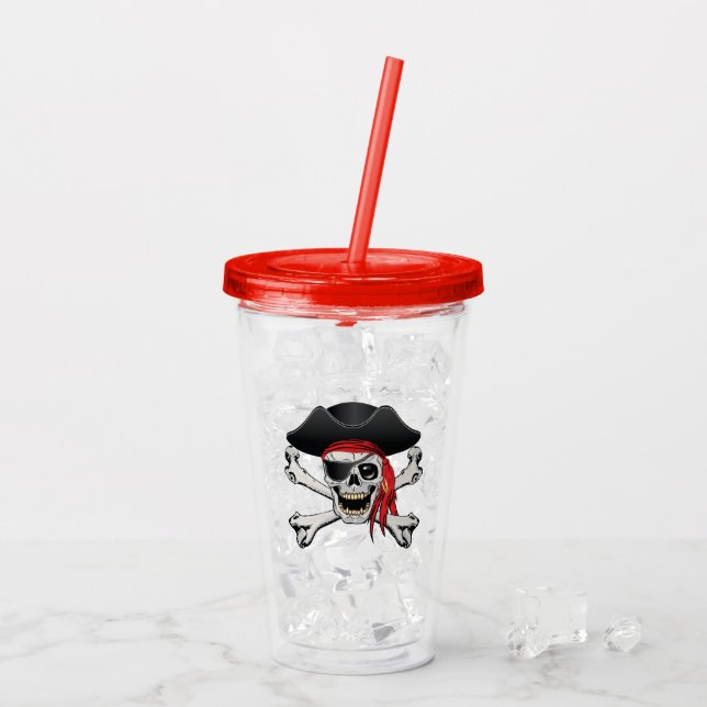 Pirate Skull Acryltrinkbecher (Rückseite Ice)