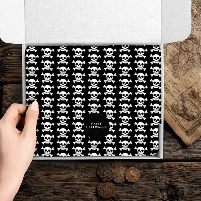 Pirate Skull and Crossbones Halloween Seidenpapier (Von Creator hochgeladen)