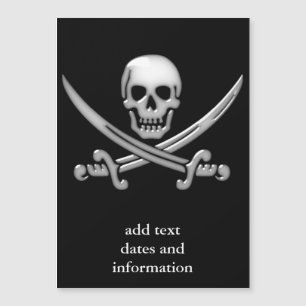 Pirate Skull and Sword Crossbones (TLAPD) Magnetkarte