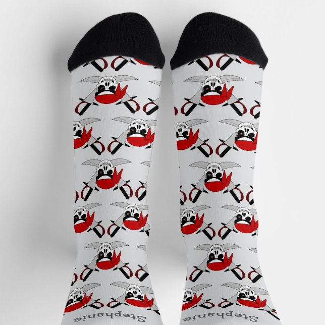Pirate Skull And Swords Design Socken (Oben)