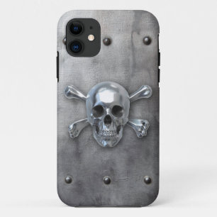 Pirate Skull auf Metal iPhone 11 Hülle