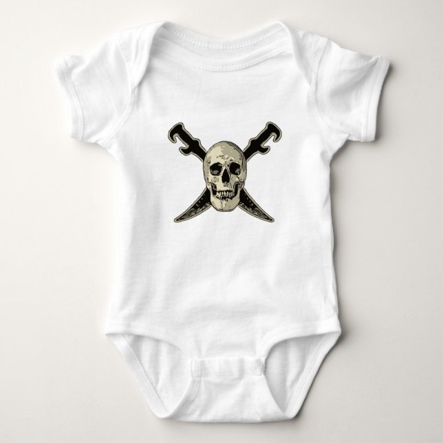 Pirate (Skull) - Baby Jersey Bodysuit Baby Strampler (Vorderseite)