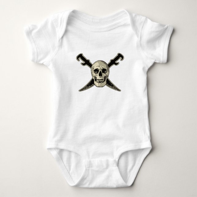 Pirate (Skull) - Baby Jersey Bodysuit Strampler (Vorderseite)