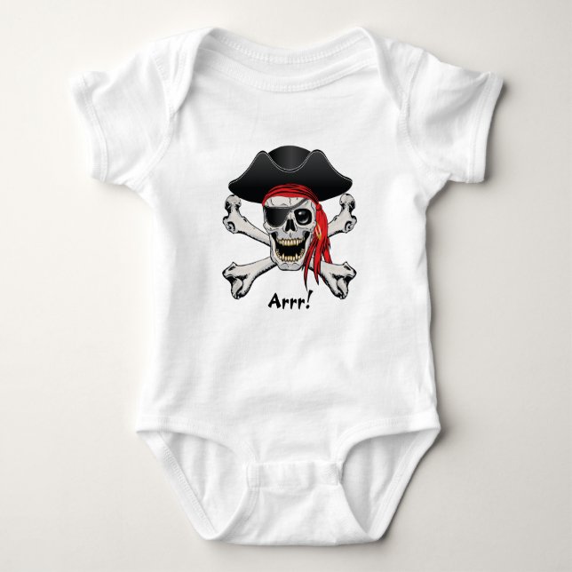Pirate Skull Baby Strampler (Vorderseite)
