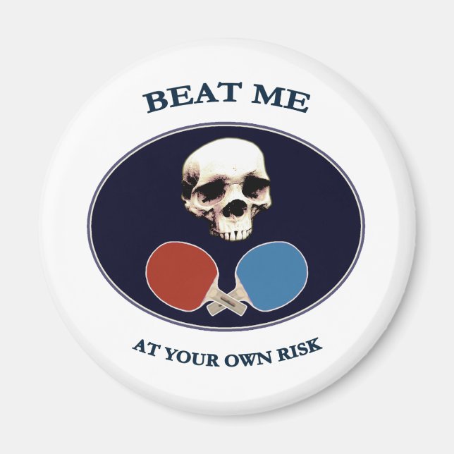 Pirate Skull Beat Me Ping Pong Magnet (Vorne)