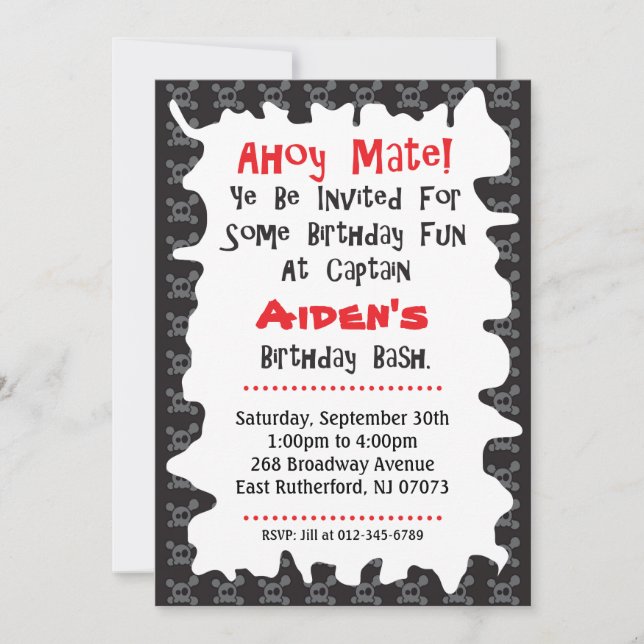 Pirate Skull Birthday Card (Vorderseite)