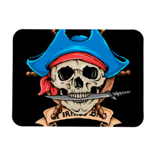 Pirate Skull Bitfe Knife Magnet