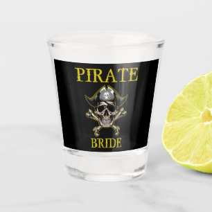 PIRATE SKULL BRIDE CROSS BONES SCHNAPSGLAS