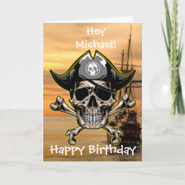 Pirate Skull Captain Cross Bones Karte