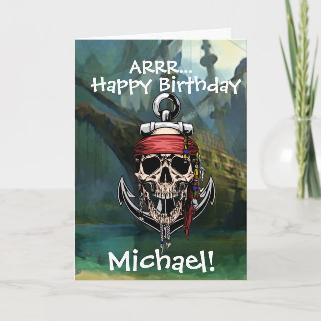 Pirate Skull Captain Ghost Ship Card Karte (Vorderseite)
