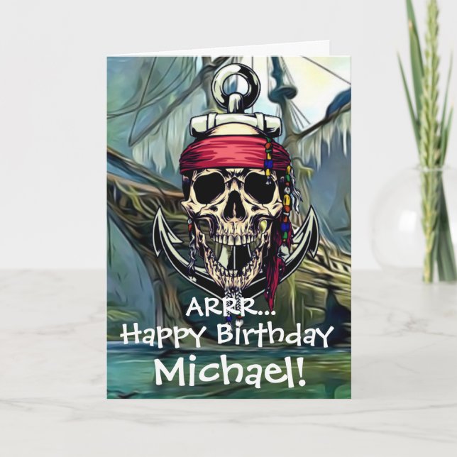 Pirate Skull Captain Ghost Ship Card Karte (Vorderseite)