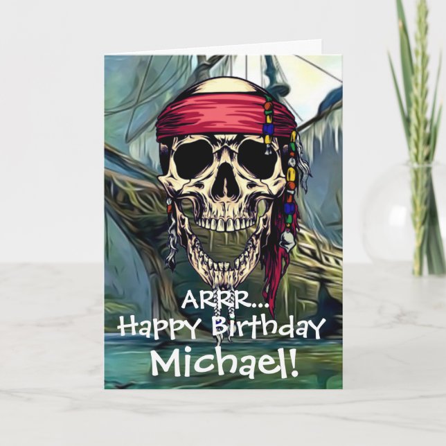 Pirate Skull Captain Karte (Vorderseite)