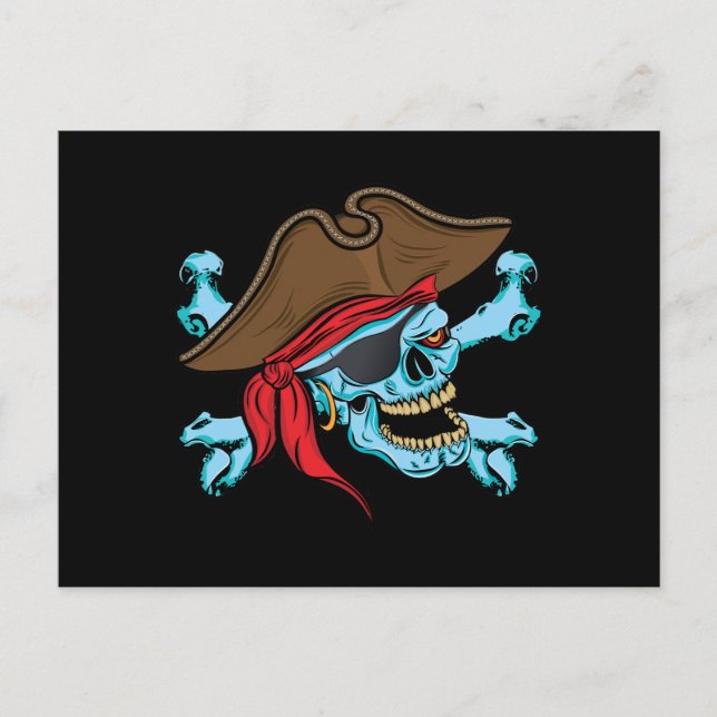 Pirate Skull & Crossbone Postkarte (Vorderseite)