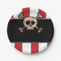 Pirate Skull & Crossbones Red White Birthday Party