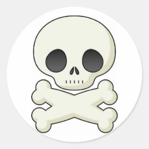 Pirate Skull & Crossbones Runder Aufkleber