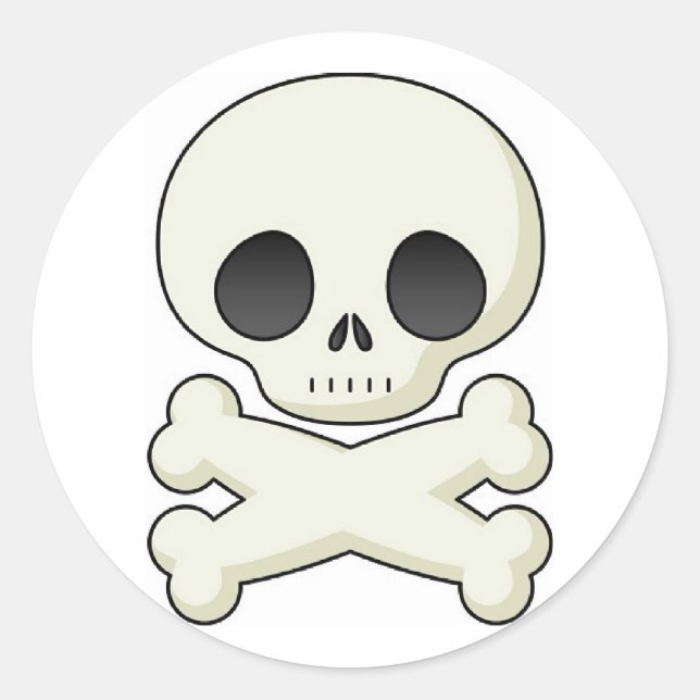 Pirate Skull & Crossbones Runder Aufkleber (Vorderseite)