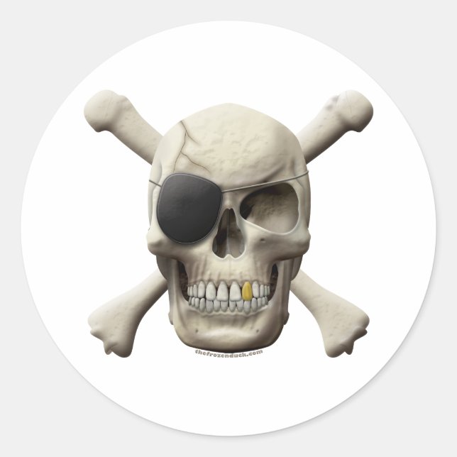 Pirate Skull & Crossbones Runder Aufkleber (Vorderseite)