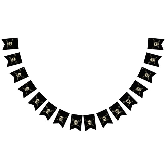 Pirate (Skull) - Custom Frack Party Bunting Wimpelkette (Alle)
