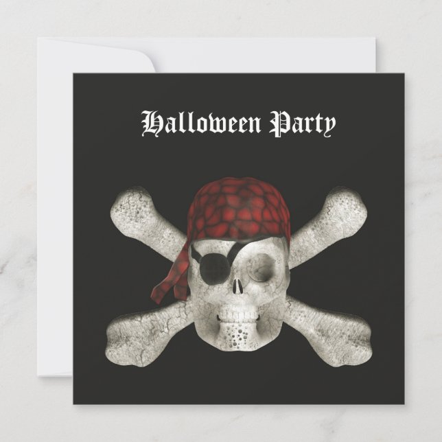 Pirate Skull - Einladung zum Halloween-Party (Vorderseite)
