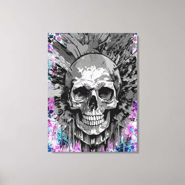 Pirate Skull - farbenfrohe Skull Canvas Print Leinwanddruck (Vorderseite)