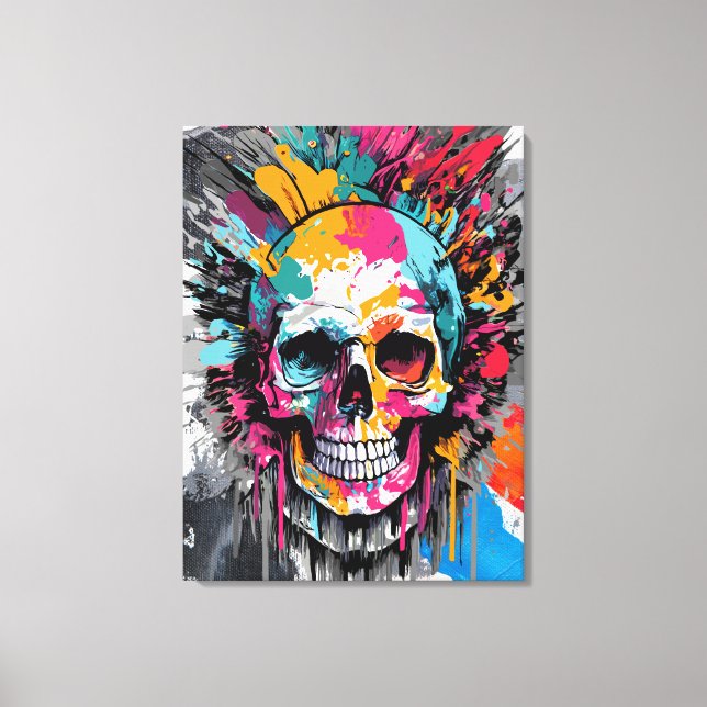 Pirate Skull - farbenfrohe Skull Canvas Print Leinwanddruck (Vorderseite)