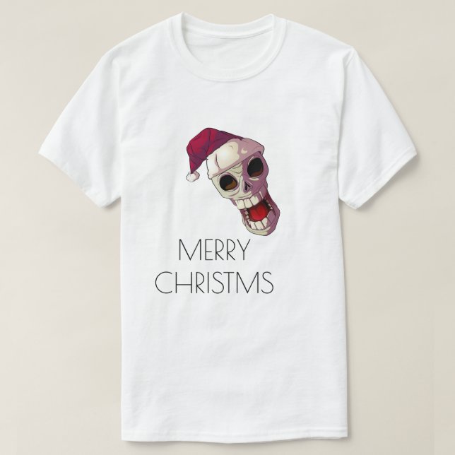 Pirate Skull, Frohe Weihnachten T-Shirt (Design vorne)