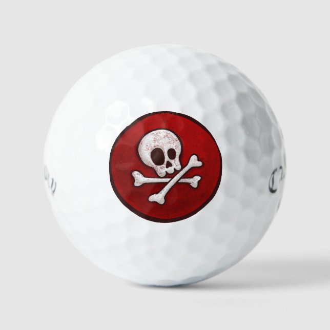Pirate Skull - Gefahr! Novelty Golfer-Geschenk | Golfball (Vorderseite)