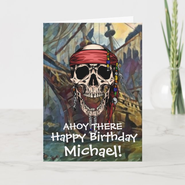 Pirate Skull Ghost SHIP Cannon Karte (Vorderseite)