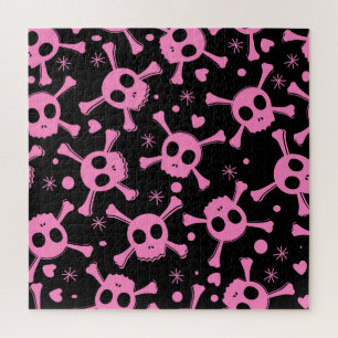 Pirate Skull: Girlish Hearts Pattern Puzzle