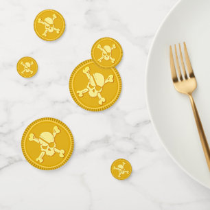 Pirate Skull Gold Coin Treasons Dubloons Konfetti