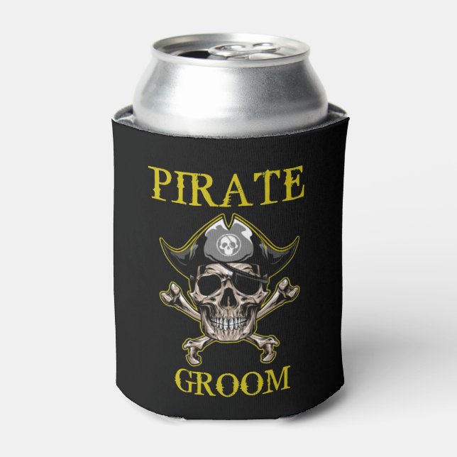 PIRATE SKULL GROOM GOLD DOSENKÜHLER (Kanne Vorderseite)