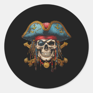 Pirate Skull Halloween Kostüme Männer Frauen Jungs Runder Aufkleber