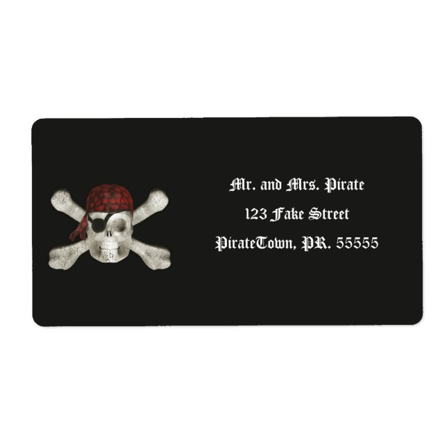 Pirate Skull - Halloween Labels (Vorne)