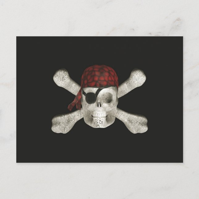 Pirate Skull - Halloween Postcard Postkarte (Vorderseite)