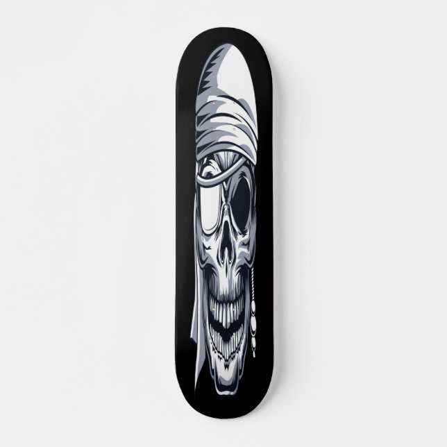 Pirate Skull Head Skateboard (Vorne)