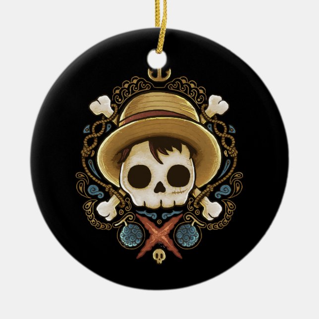 Pirate Skull Keramik Ornament (Vorne)