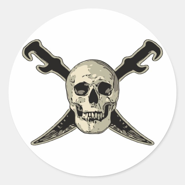 Pirate (Skull) - Klassischer Rundaufkleber, glänze Runder Aufkleber (Vorderseite)