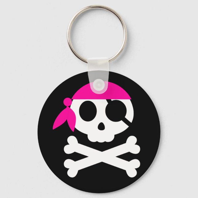 Pirate Skull mit Bandanna Schlüsselanhänger (Vorderseite)
