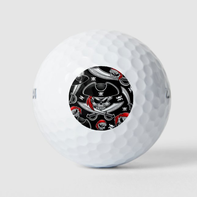 Pirate Skull mit Crossed Sabers Golfball (Vorderseite)