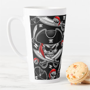 Pirate Skull mit Crossed Sabers Milchtasse