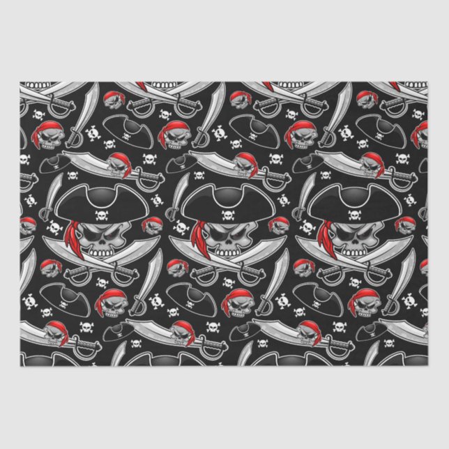 Pirate Skull mit Crossed Sabers Seidenpapier (Vorderseite)