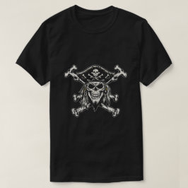 Pirate Skull mit grauem Gras T-Shirt